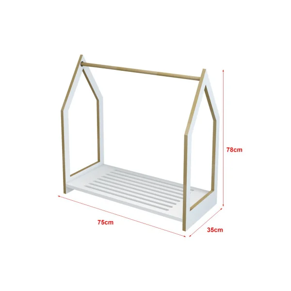 Portant à vêtements style cabane Montessori Porte manteau chambre enfant
