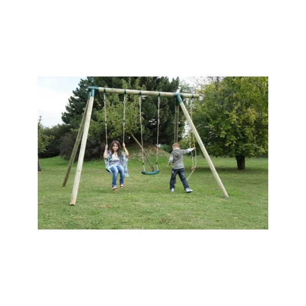Portique extérieur pour enfant 2 Balançoires + 1 échelle