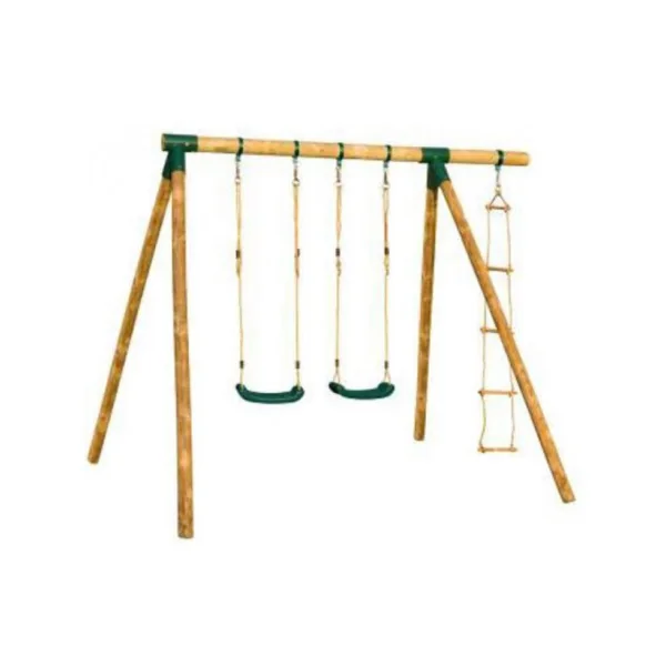 Portique extérieur pour enfant 2 Balançoires + 1 échelle