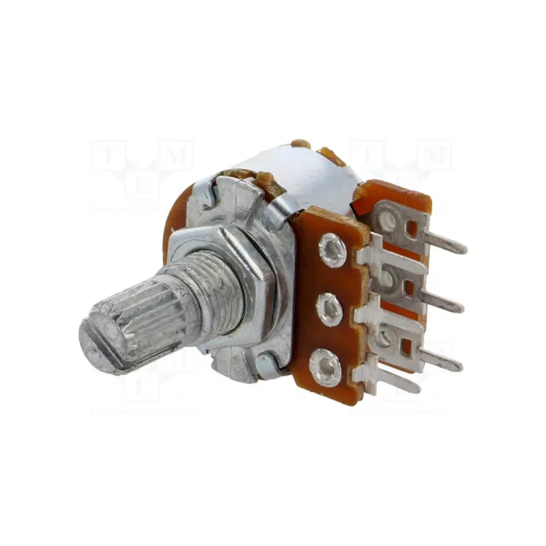 Potentiomètre stéréo A10K logarithmique axe 6x9mm.