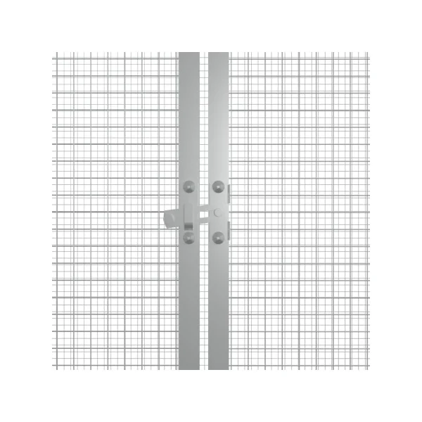 Poulailler en Métal Gris avec Enclos 200 cm Poulailler en Acier Galvanisé
