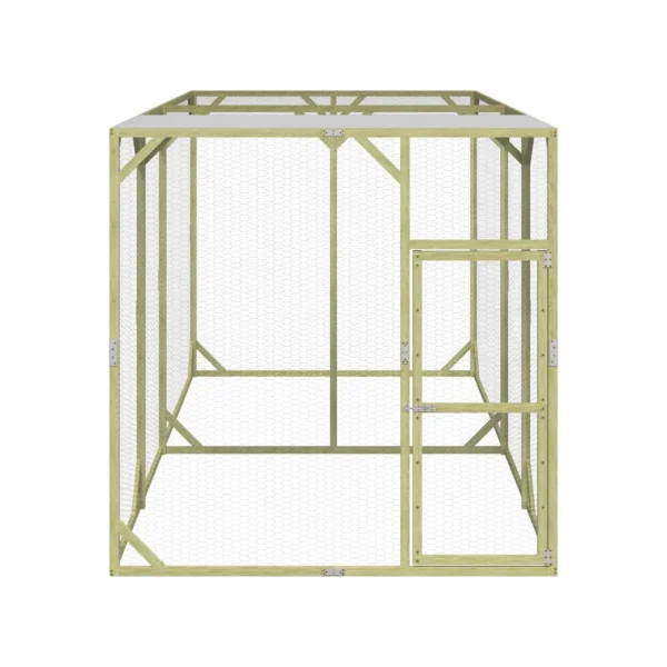 Poulailler enclos parc 2x4x2m + toit enclos poule parc en bois grillagé