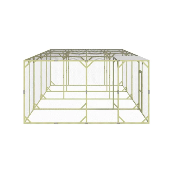 Poulailler enclos parc 8x4x2m + toit enclos poule parc en bois grillagé