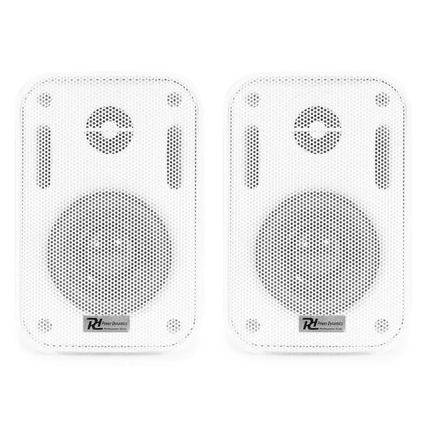 Power Dynamics BC30V 2 Haut-Parleurs, 60 Watts, 100 Volts, 8 Ohms, Étanches - Blanc