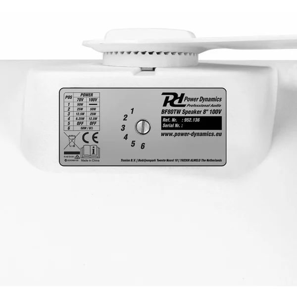 Power Dynamics BF80TB - Enceinte Haut-Parleur Blanche Résistants aux Intempéries