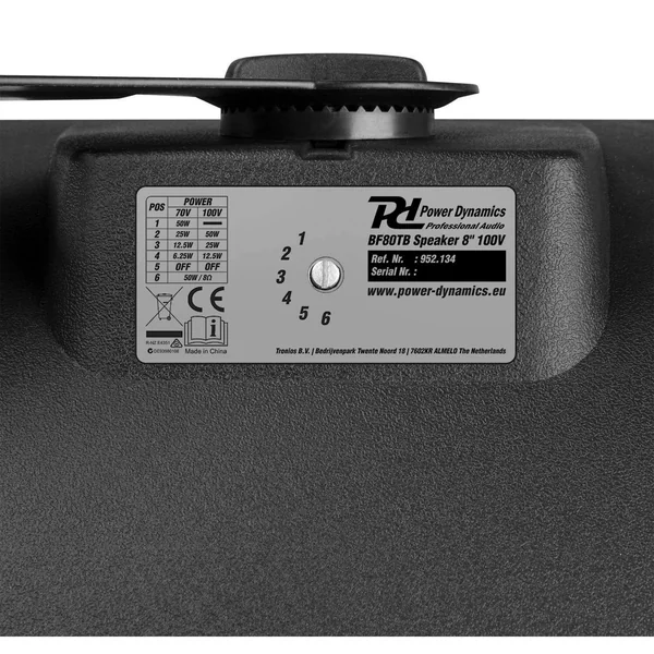 Power Dynamics BF80TB - Enceinte Haut-Parleur Noir Résistants aux Intempéries
