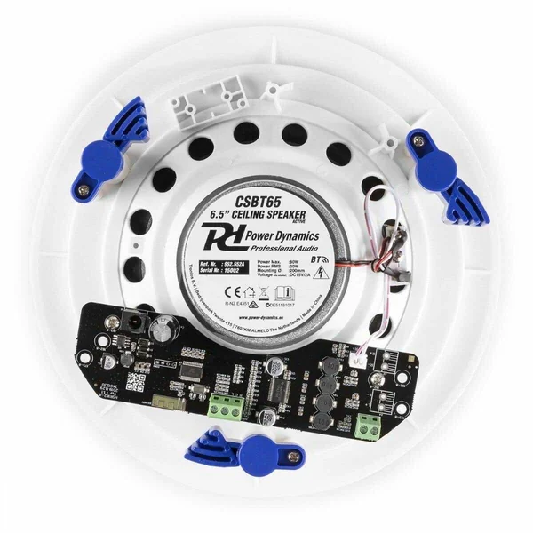 Power Dynamics CSBT65 - 2 Enceintes Plafond Amplifiées avec Bluetooth, 80 Watts, 6,5 Pouces