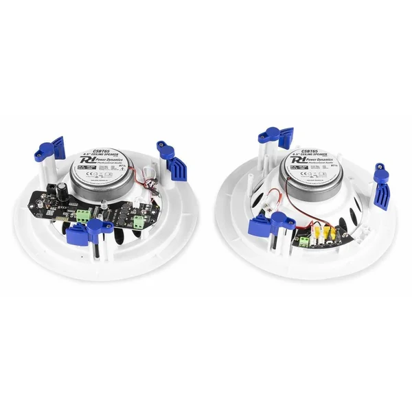 Power Dynamics CSBT65 - 2 Enceintes Plafond Amplifiées avec Bluetooth, 80 Watts, 6,5 Pouces