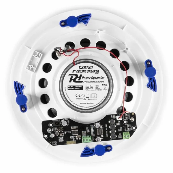 Power Dynamics CSBT80 - 2 Enceintes Plafond Amplifiées avec Bluetooth, 240 Watts, 8 Pouces