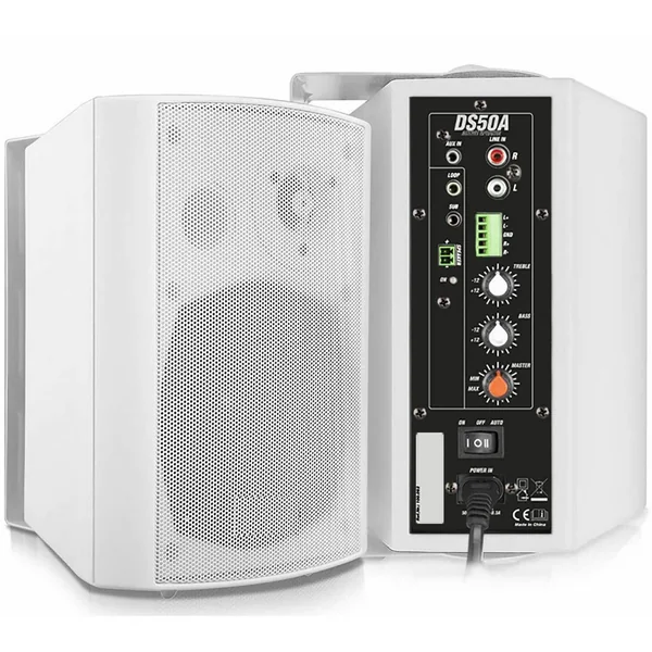 Power Dynamics DS50AW Enceintes Bluetooth 2 Voies 100 Watts, Blanc