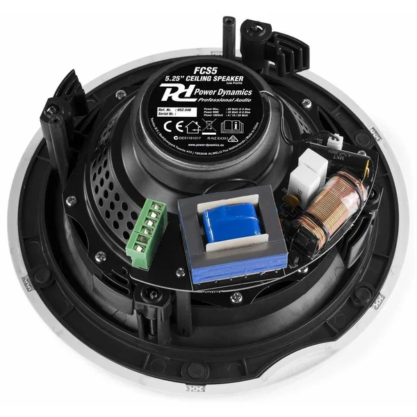 Power Dynamics FCS5 - Haut-Parleur 5,25" de Plafond de Très Haute Qualité, 100V