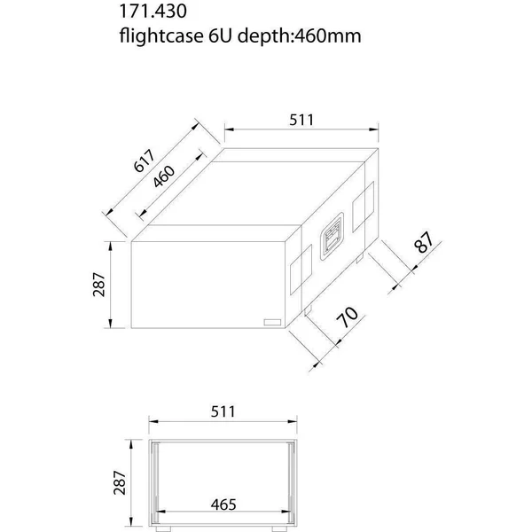Power Dynamics Flightcase 19" - Flightcase 6U, Aluminium