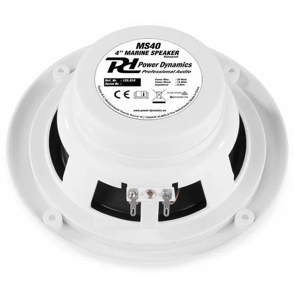Power Dynamics MS40 - 2 Haut-Parleurs 50W Résistants à l'Eau