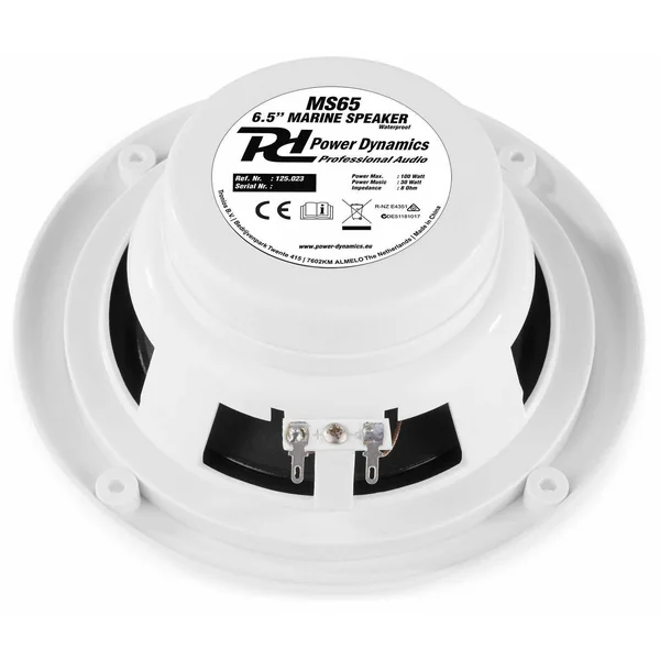 Power Dynamics MS65 - 2 Haut-Parleurs 100W Résistants à l'Eau, 6.50"