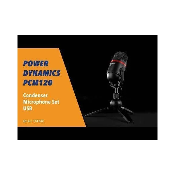 Power Dynamics PCM100 - Microphone Streaming avec Trépied - Noir