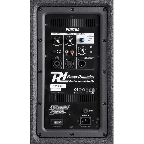 Power Dynamics PD615A - Enceinte Active Professionnelle 15", 500W, Bi-Amplifiée