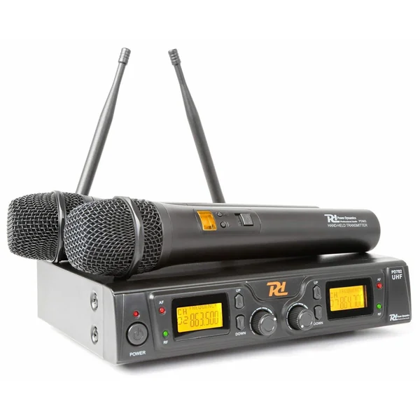 Power Dynamics PD782 - Système Micro sans Fil, UHF 2x 8 Canaux, Affichage LCD avec Valise