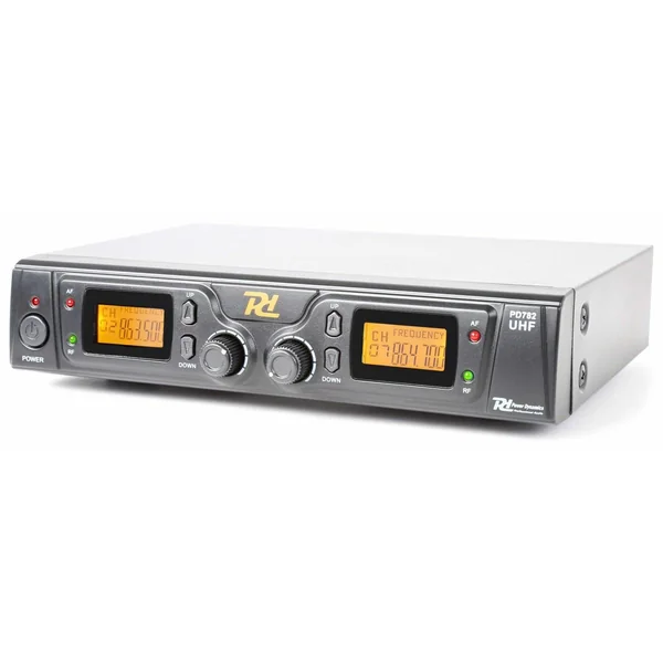 Power Dynamics PD782 - Système Micro sans Fil, UHF 2x 8 Canaux, Affichage LCD avec Valise