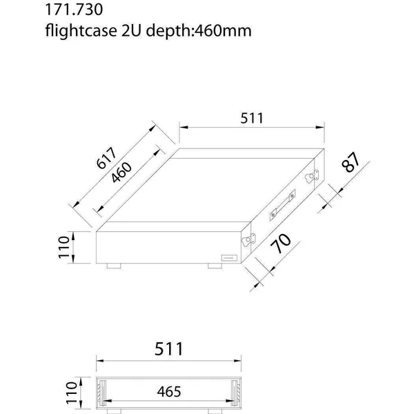 Power Dynamics PD-F2U - Flightcase pour Installation d'Équipements de 19 "