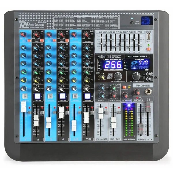 Power Dynamics PDM-S804 - Console de Mixage Professionnelle Analogique DSP - 8 Canaux