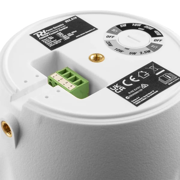 Power Dynamics PDS65W - Enceinte à Suspendre 100 V/80W - Blanc