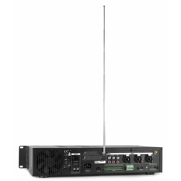 Power Dynamics PDV240MP3 - Amplificateur Mixeur 100V 4 Zones, 240W, FM/BT/USB/SD/MP3