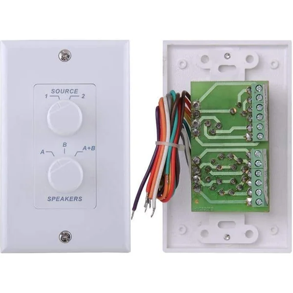 Power Dynamics PDWS3 Sélecteur Entrée/Haut-Parleur avec Boutons Rotatifs - Blanc