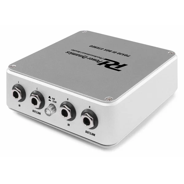 Power Dynamics PDX30 - Boîtier DI Stéréo, Compatible Batterie - Aluminium