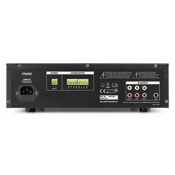 Power Dynamics PPA502 - Amplificateur 2 Zones avec Bluetooth 100V 50W