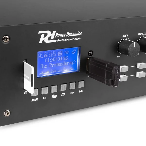 Power Dynamics PRM1202 Amplificateur 2 Zones 100V 2x 120W - Noir