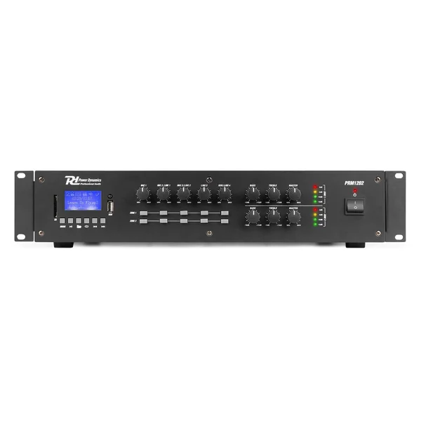 Power Dynamics PRM1202 Amplificateur 2 Zones 100V 2x 120W - Noir