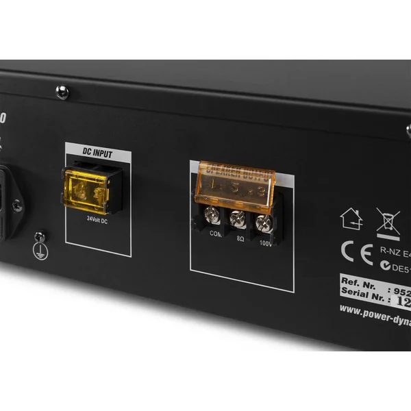 Power Dynamics PRM60 - Amplificateur Mixeur 5 Canaux, 60W, Bluetooth, avec Télécommande