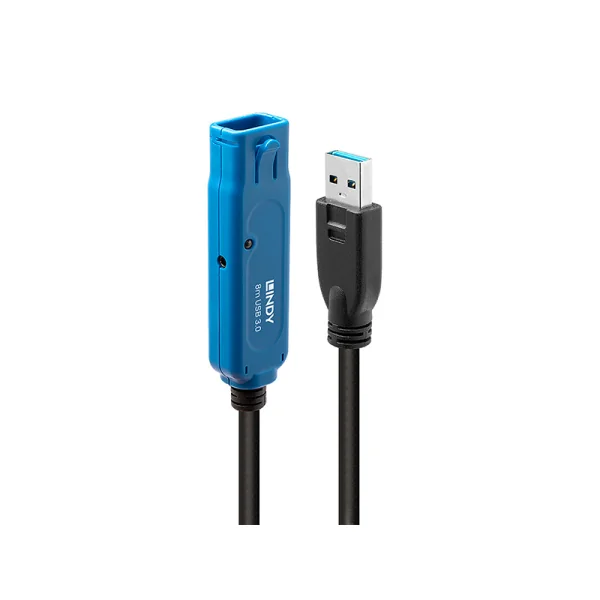 Prolongateur USB 3.0 actif LINDY 10M noir