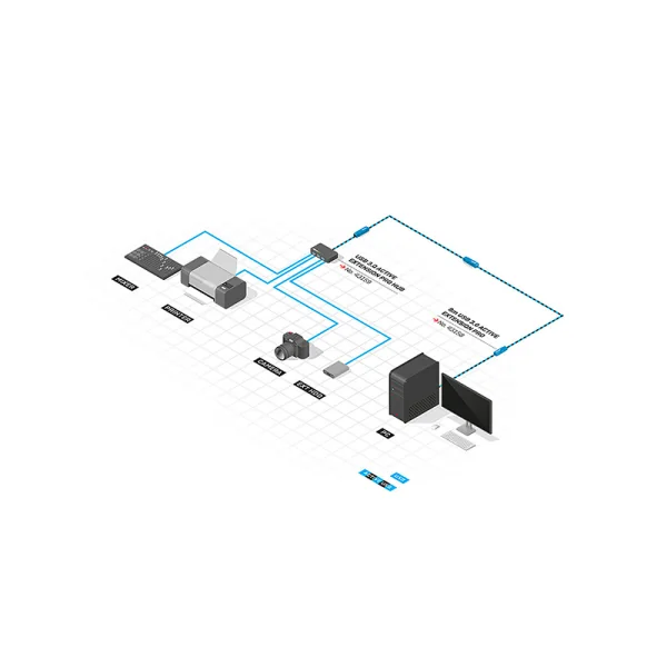 Prolongateur USB 3.0 actif LINDY 10M noir