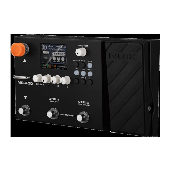Pédalier Multi-Effets NUX - MG400 - 4 switchs, LCD 2,8" couleur, pédale d'expression