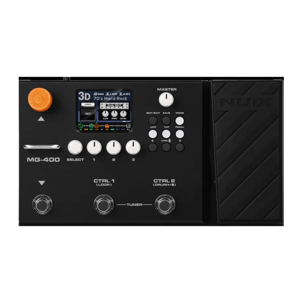 Pédalier Multi-Effets NUX - MG400 - 4 switchs, LCD 2,8" couleur, pédale d'expression