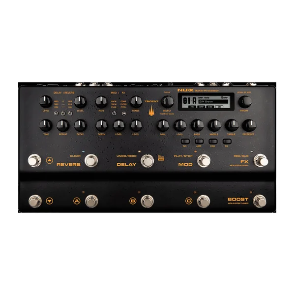 Pédalier Multi-Effets NUX - TRIDENT - 10 switchs, 10 blocs effets, MIDI, looper