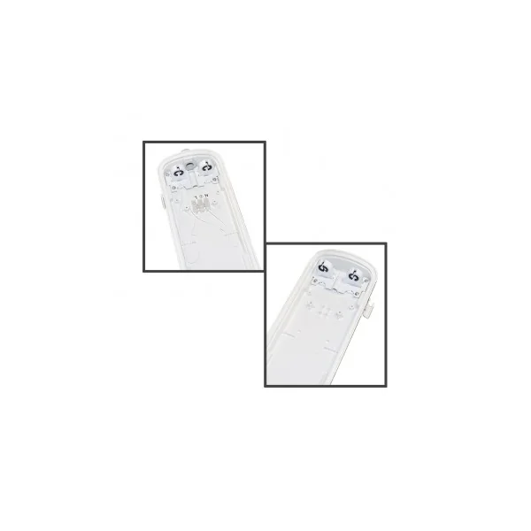 Reglette led étanche pour 2 tubes led 1200mm ph/neutre du même côté
