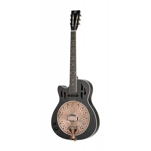 RESONATOR ELECTRO GAUCHER ORTEGA RRG40CE-DBK-L CW NOIR SATINE