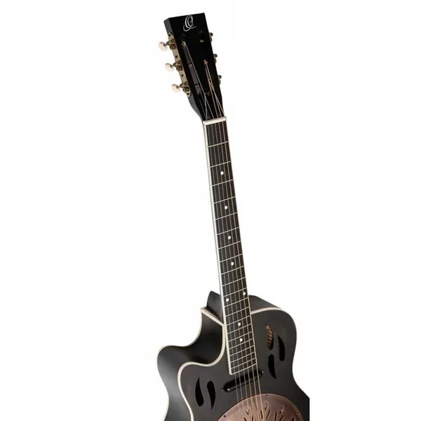 RESONATOR ELECTRO GAUCHER ORTEGA RRG40CE-DBK-L CW NOIR SATINE