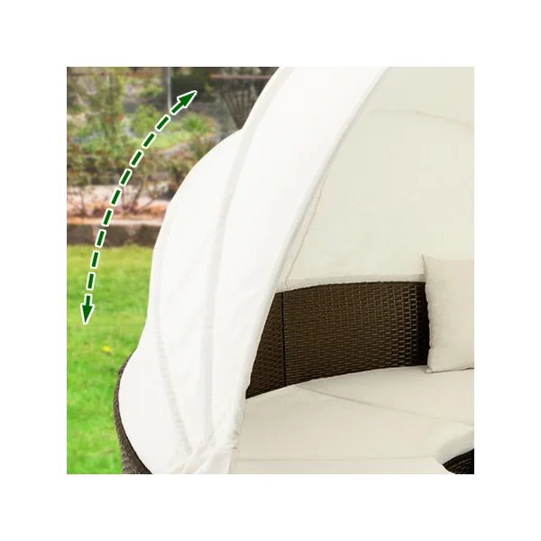 Salon jardin brun foncé résine tressée noir 230 cm de diamètre Canapé de jardin mobilier de jardin mobilier extérieur