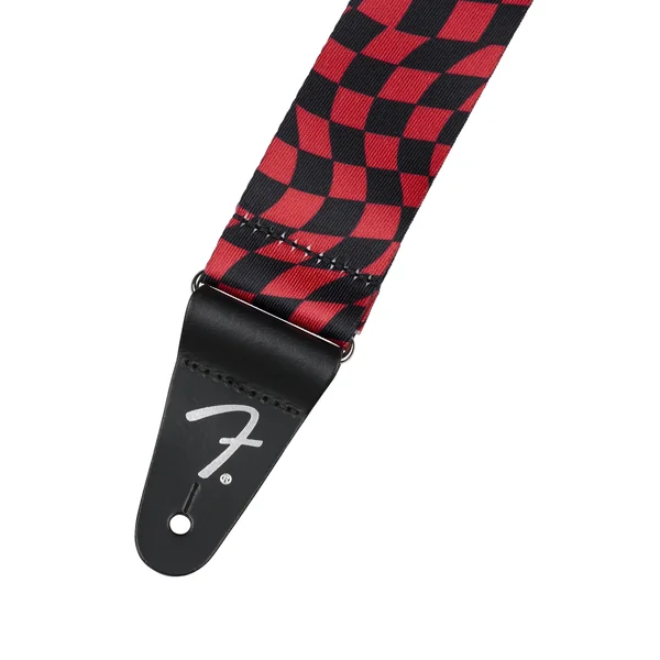 SANGLE POLY WAVY CHECKER ROUGE