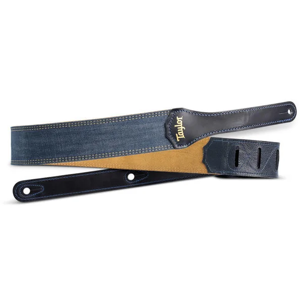 Sangle Taylor Blue Denim 2" Navy Edge Gold Logo