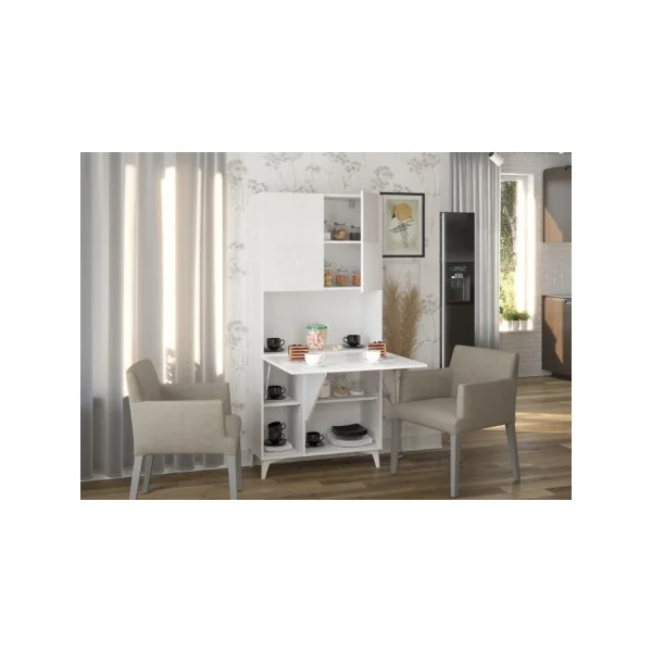 Secrétaire design Bureau pratique spacieux blanc brillant secrétaire meuble tendance avec placard