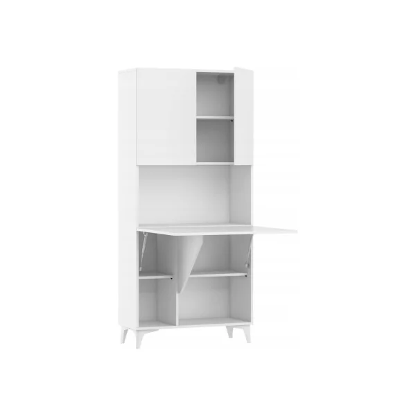 Secrétaire design Bureau pratique spacieux blanc brillant secrétaire meuble tendance avec placard