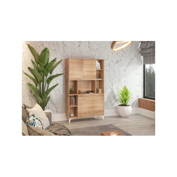 Secrétaire design chêne Bureau pratique spacieux Secrétaire meuble tendance avec placard