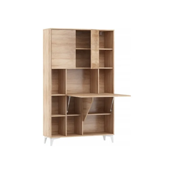 Secrétaire design chêne Bureau pratique spacieux Secrétaire meuble tendance avec placard