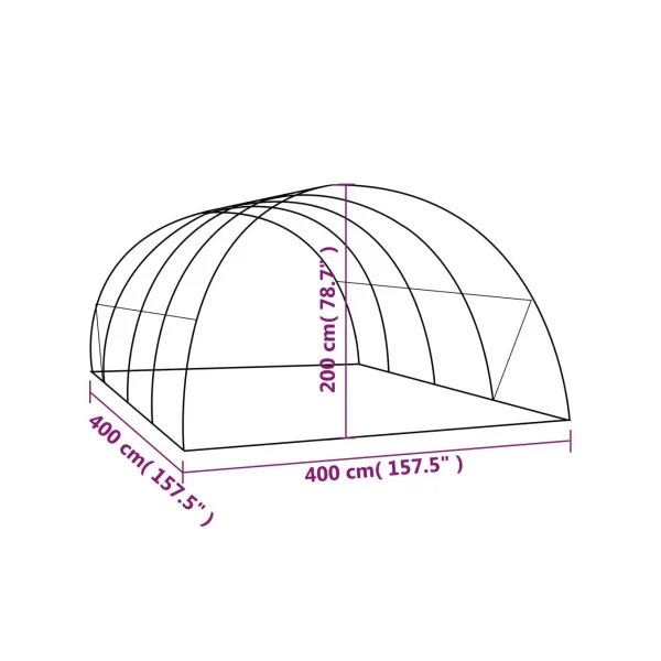 Serre de jardin 16 m² 400x400 cm Serre tunnel Serre maraicher Serre potager Serre plantation