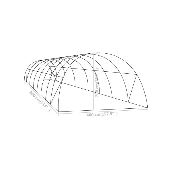 Serre de jardin 32 m² 800x400 cm Serre tunnel Serre maraicher Serre potager Serre plantation