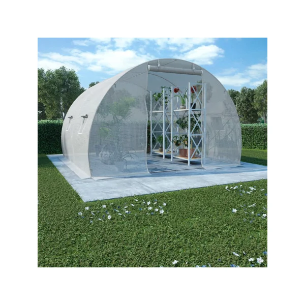 Serre de jardin 9 m² 300x300 cm Blanche Serre Tunnel de jardin Serre plantation Serre potager